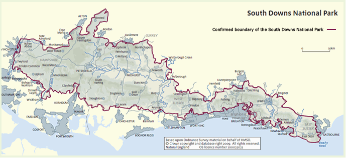 Map opf the South Downs